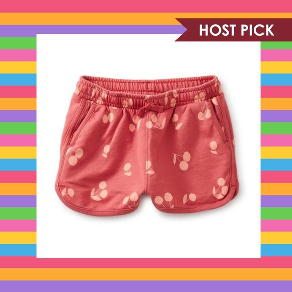 Tea Collection Printed Track Shorts - Cherry Toss (5) - Picture 1 of 5